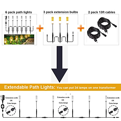 3 Pack Extension Path Lamps Landscape Path Lights (3 Count)