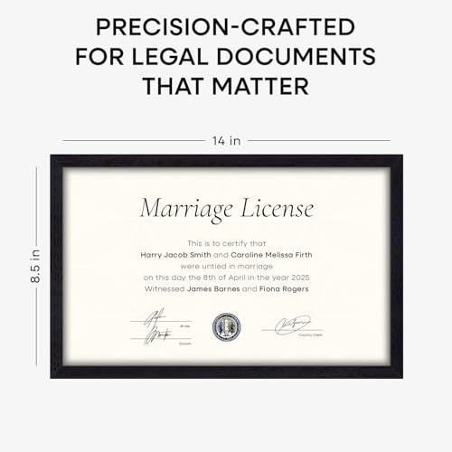 8.5x14 White Oak Marriage License Frame (2 Count)