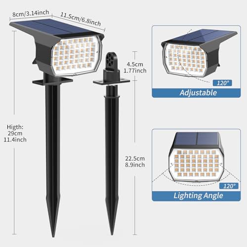 Solar Spot Light Outdoor Landscape Spotlights 6 Pack Warm White (6 Count)
