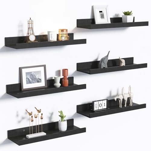 Floating Shelves for Wall Decor and Storage (6 Count)