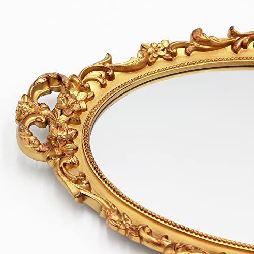 2 Pack Vintage Decorative Gold Framed Mirror (2 Count)
