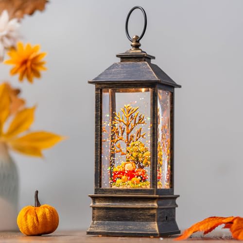 10'' Fall Snow Globe Lantern