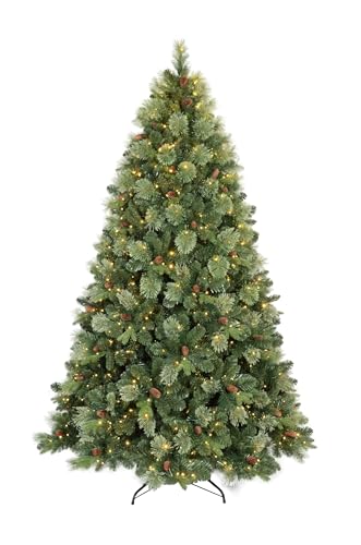 8ft Pre Lit Carolina Pine Christmas Tree