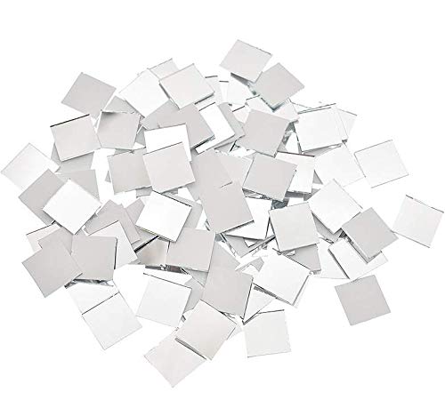 Real Glass Silver Mirrors Mosaic Tiles Sticker for Craft Square Glass Tiles Self Adhesive
