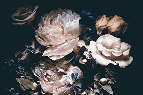 Dark Floral Wallpaper Peony Wall Mural Room Wall Decor