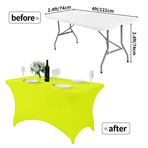 Spandex Table Cover for 4FT or 6ft or 8ft Table Universal Fitted Stretch Tablecloth for Party