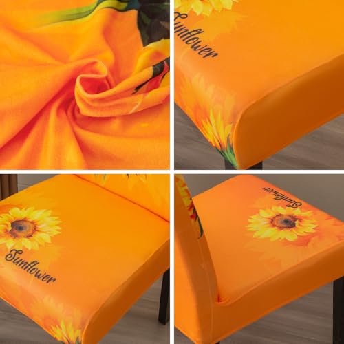 Sunflower Chair Covers for Dining Room Set of 6