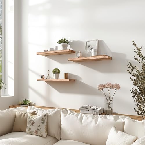 Wood Floating Shelves for Wall Decor (4 Count)