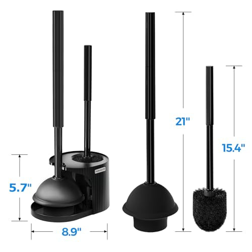 2Pack 4in1 Toilet Plunger and Brush Set (2 Count)