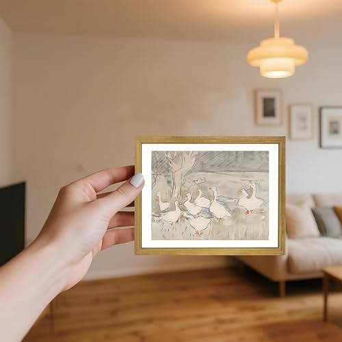 Vintage Framed Goose Wall Art Watercolor Print