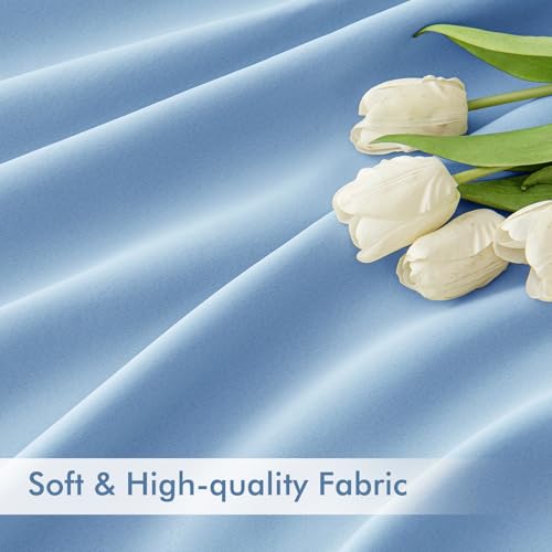 Sky Blue Back Tab Blackout Curtains 52x84 Inch Length 2 Panels Set (2 Count)