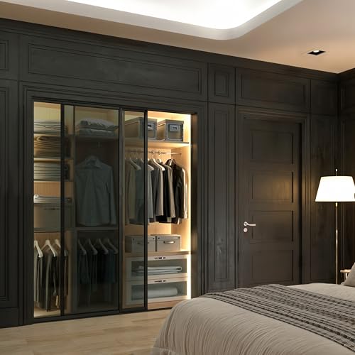 Glass Room Divider and Sliding Glass Closet Doors