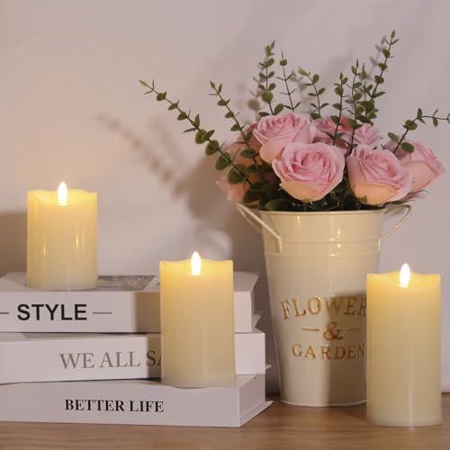 Outdoor Flameless Candles with Remote Timer (3 Count)