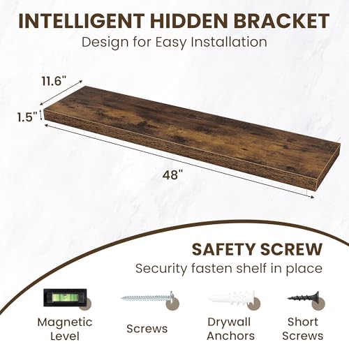 48 Inch Floating Shelves for Wall Set of 1
