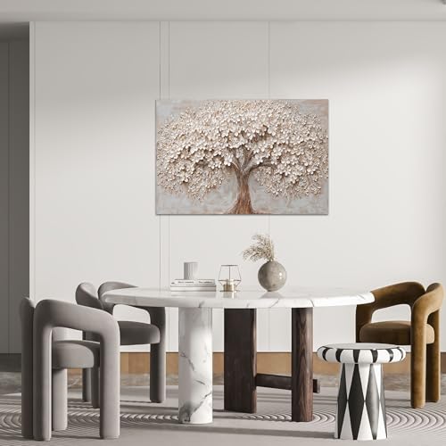 Canvas Wall Art Decor Prints Modern Botanical Wall Art Pictures for Living Room Flower Tree of Life Wall Art Prints Artwork for Walls Bedroom Office Decor 24" X 36"Printed Decorative Painting