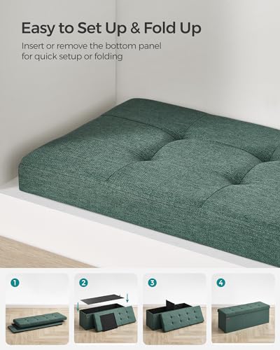 43.3 Inches Folding Storage Ottoman Bench