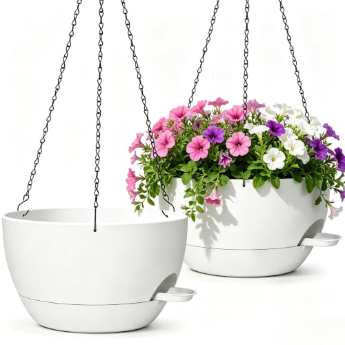 12" Self Watering Hanging Planters with Chains (2 Count)
