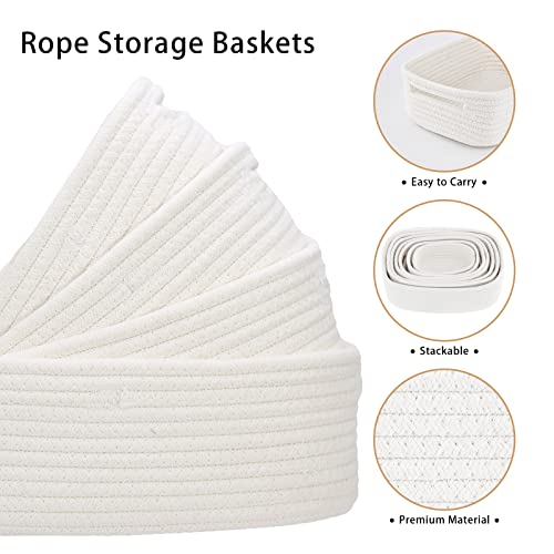 7 Piece Cotton Rope Woven Basket Set