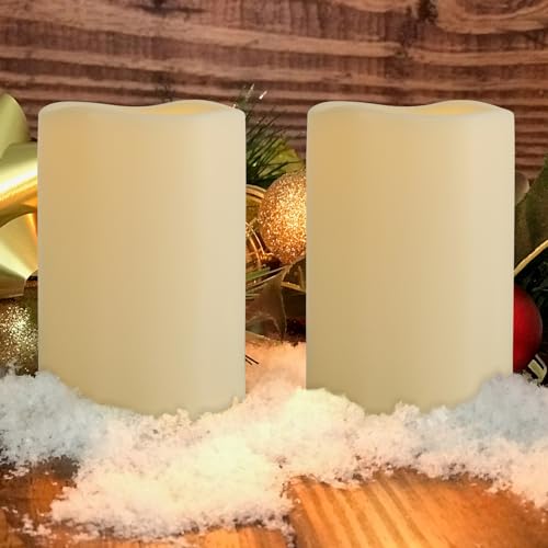 4" x 6" Large Outdoor Flameless Candles with Remote and Timer Waterproof