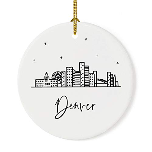 Round Ceramic Porcelain Christmas Tree Ornament Keepsake