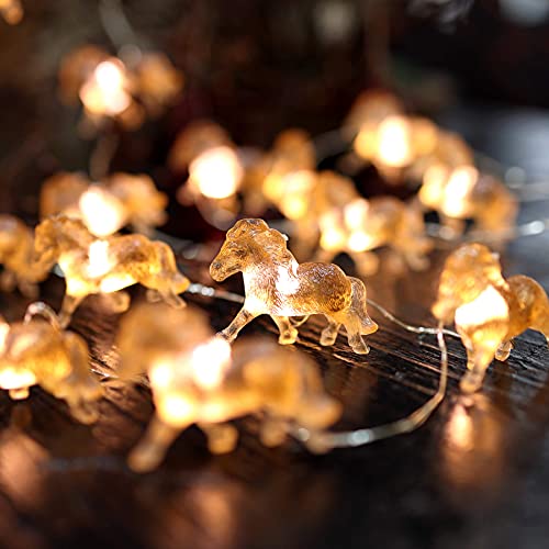 Cute Decorative Lights Fairy String Light Horse Gifts for Women Novelty Pony Lights 20LEDs 8ft USB Plug in or Battery Operated for Bedroom Birthday Room Xmas Thanksgiving Decor (8 Foot)