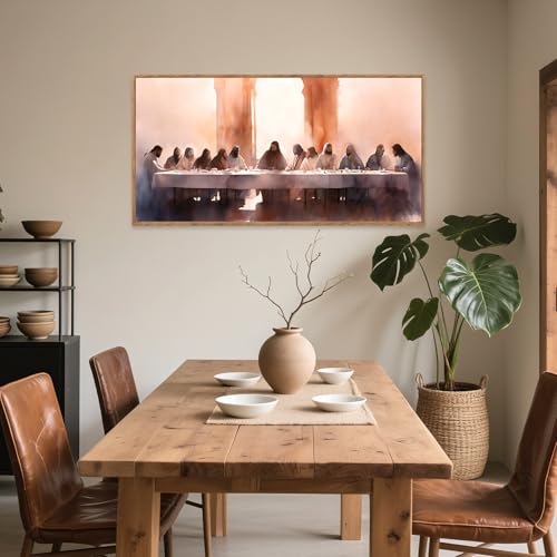 The Last Supper Framed Canvas Wall Art 40x20 Inch
