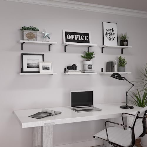 Floating Shelves Set of 6 for Wall Decor & Storage (6 Count)