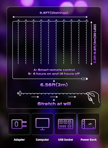 300 LED Fairy Curtain Lights