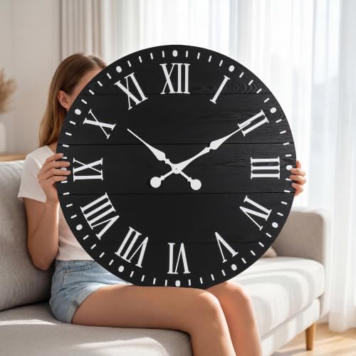Large Wall Clock with Roman Numeral