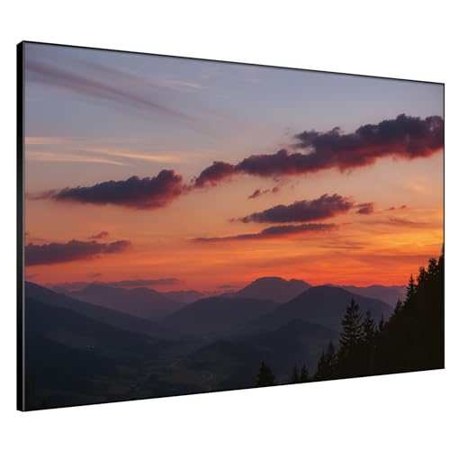 60"x72" Extra Large Framed Wall Art Scenic Sunset Over Mountain Range with Glowing Sky for Home Living Room Bedroom Decor