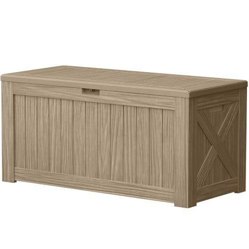 120 Gallon Deck Box Resin Outdoor Storage Box Waterproof