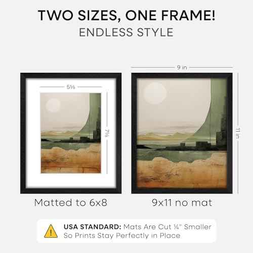 9x11 Black Oak Picture Frame (2 Count)