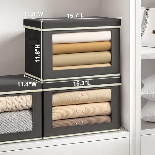 Stackable Storage Bins with Lids (5 Count)
