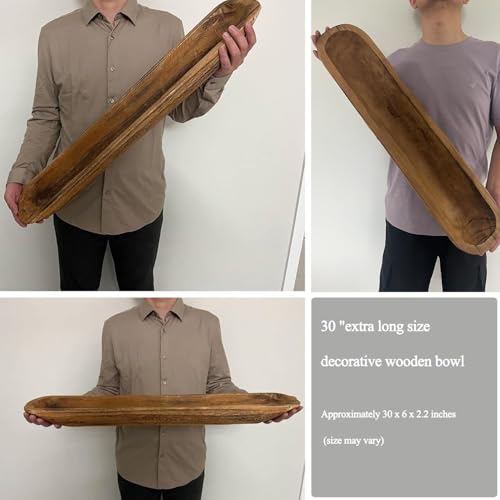 Wooden Dough Bowl Decor