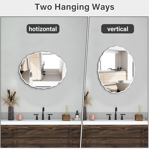 20x28 Inch Frameless Oval Wall Mirror for Bathroom Sink