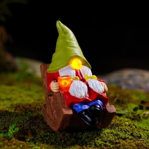 Solar Powered Relax Garden Gnome Statue
