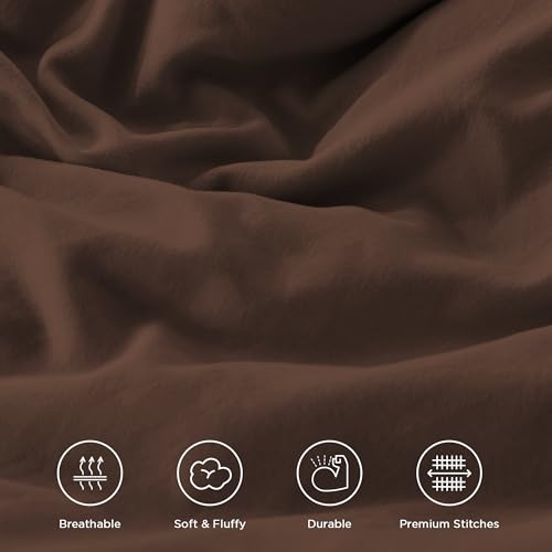 Brown Twin Size Ruffle Comforter Set