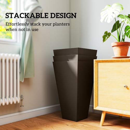 28 in Tall Planters for Outdoor Plants (3 Count)