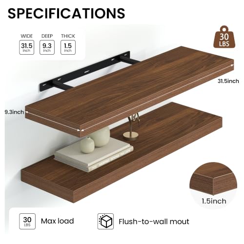 32 Inch Floating Shelves for Wall (2 Count)