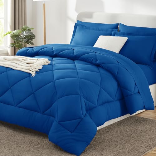 Queen Comforter Set 88"x88" Classic Blue