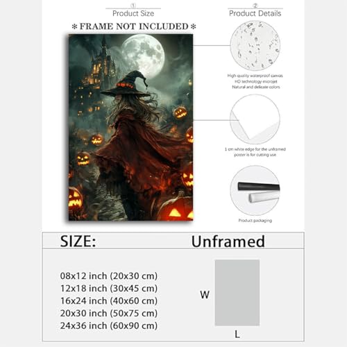 Dark and Moody Gothic Witch Poster Wall Art