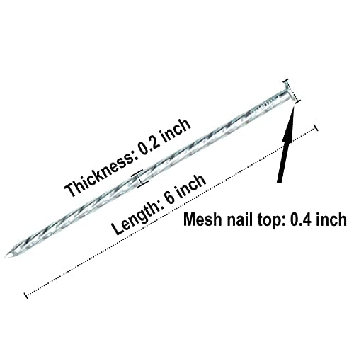 50/100/150 Pack 6" Solid Galvanized Non-Rust Metal Garden Stakes Spiral Landscape Edging Anchors for Paver Edging, Gardening, House Construction, etc (50) (50 Count)