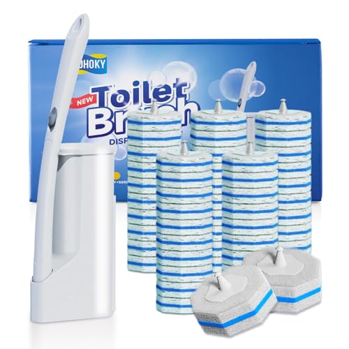 Disposable Toilet Brush Cleaning System with 50pcs Refills Pads Replacement Heads