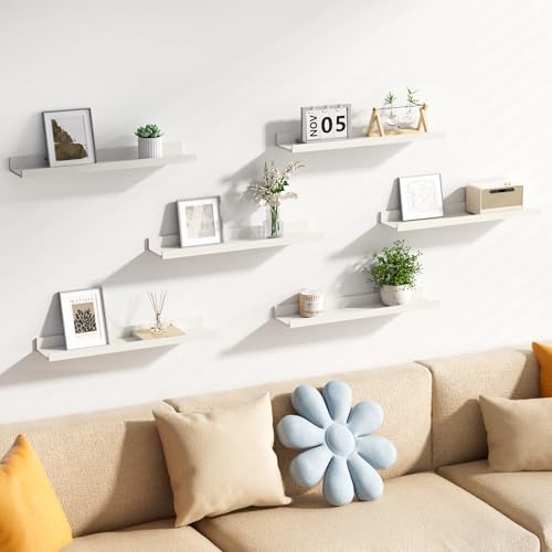 Floating Shelves for Wall Decor and Storage (6 Count)