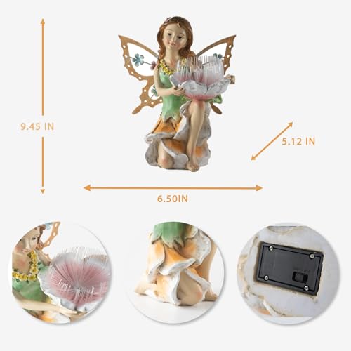 Solar Fairy Garden Statue Lights Outdoor Decor