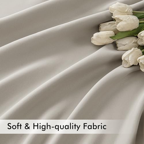 Natural Back Tab Blackout Curtains 52x90 Inch Long 2 Panels Set (2 Count)