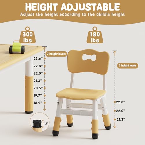 Height Adjustable Toddler Table and 4 Chairs Set