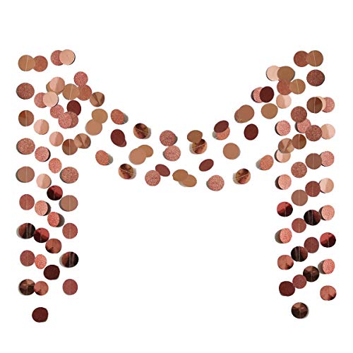 6 Pcs Rose Gold Paper Circle Dots Garland (6 Count)