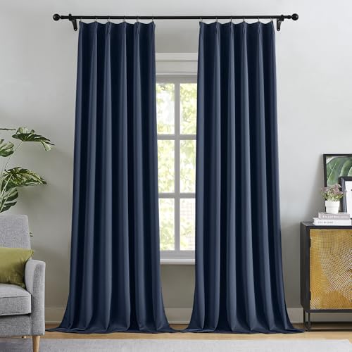 102 Inch Blue Curtains Blackout Drapes for Living Room (2 Count)