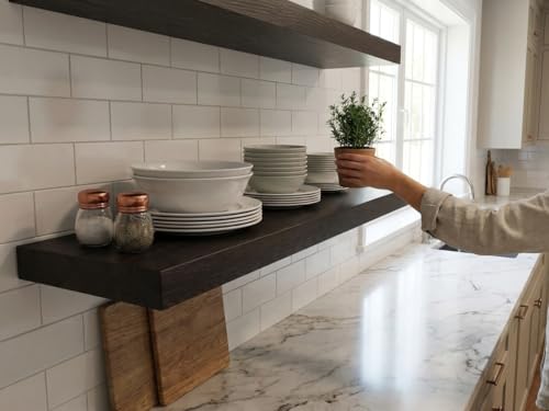 Joel’s Antiques 48 Inch Wooden Floating Shelves for Wall